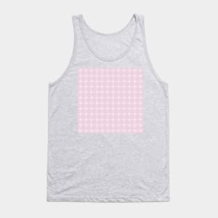 White tiny flowers stitches on pink Tank Top